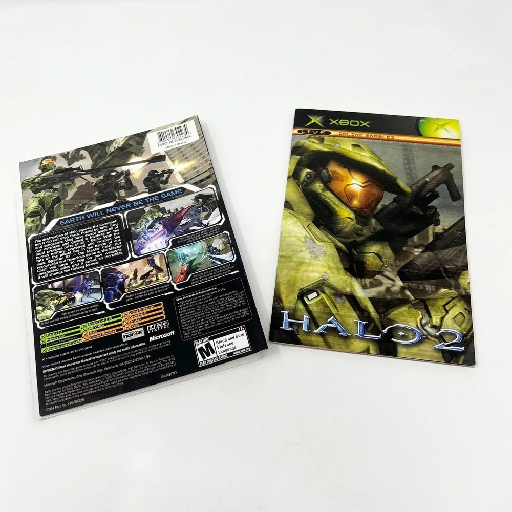 Halo 2 Original Microsoft Xbox Instruction Manual‎ and Xbox Live Inserts No disc